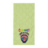 Close-up of the plush texture of Mermaid Lagoon luxury bath towel.